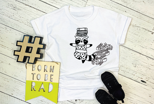 Balancing Books Raccoon Tee