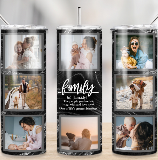 Custom Family Definition Photo Tumbler- Dark (PLEASE READ BEFORE ORDERING!)