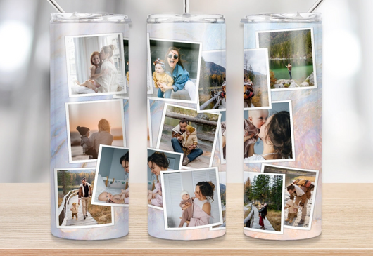 Custom Photo Layout Tumbler - Multi Photo - (PLEASE READ BEFORE ORDERING!)
