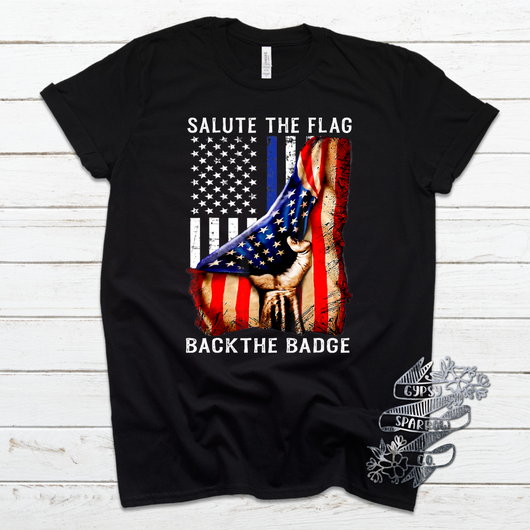 Salute the Flag, Back the Badge Tee