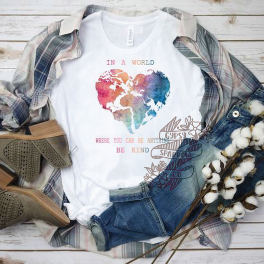 Watercolor Be Kind Heart Tee