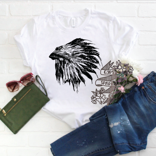 Black and White Headdress Tee