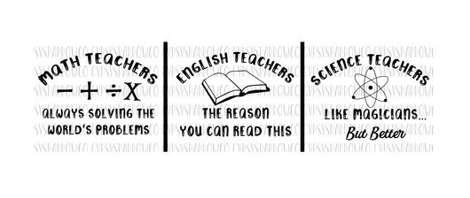 Math Science Reading Teacher SVG Bundle