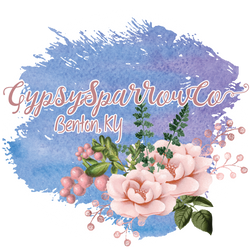 Watercolor Pink Floral on Blue Logo
