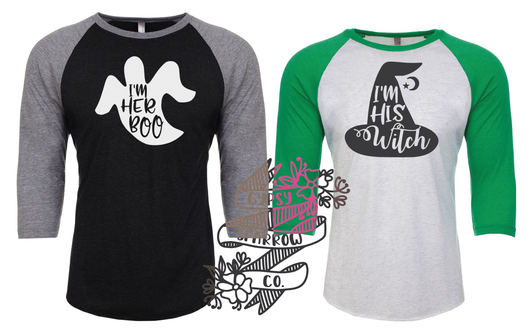 His Witch, Her Boo Raglans