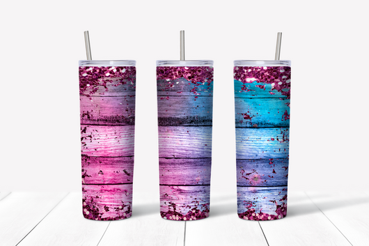 Blue Purple Wood Tumbler