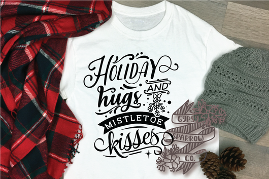 Holiday Hugs Mistletoe Kisses Tee