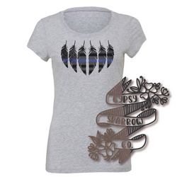 Thin Blue Line Feather Tees