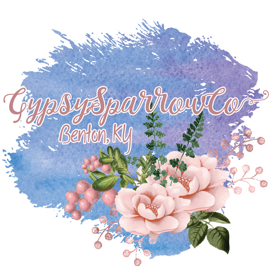 Watercolor Pink Floral on Blue Logo